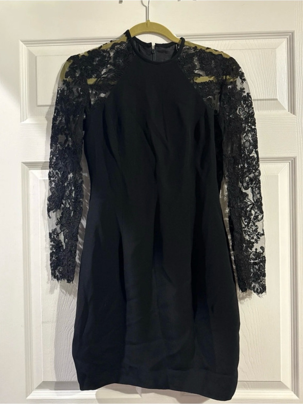 Black Lace Long-Sleeve Cocktail Dress